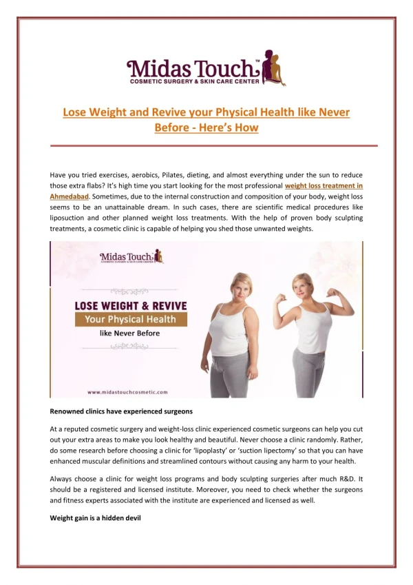 Boost Your Personality with Weight Loss Treatment