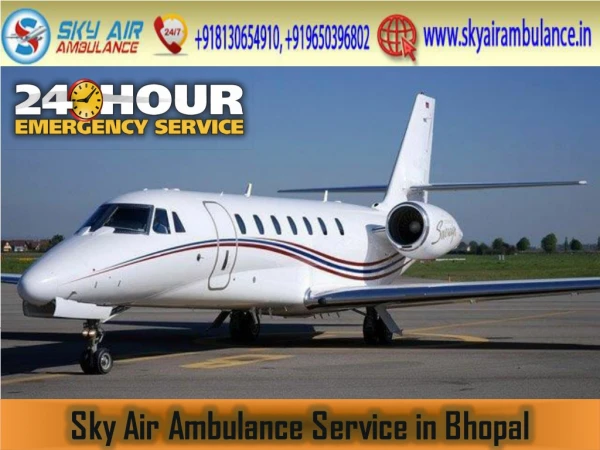 Pick Air Ambulance in Bhopal without Additional Charge