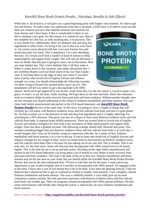 KaraMD Bone Broth Protein Powder - *Must* Read Review Before Order