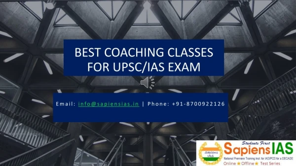 Best Coaching Classes for UPSC or IAS Exam