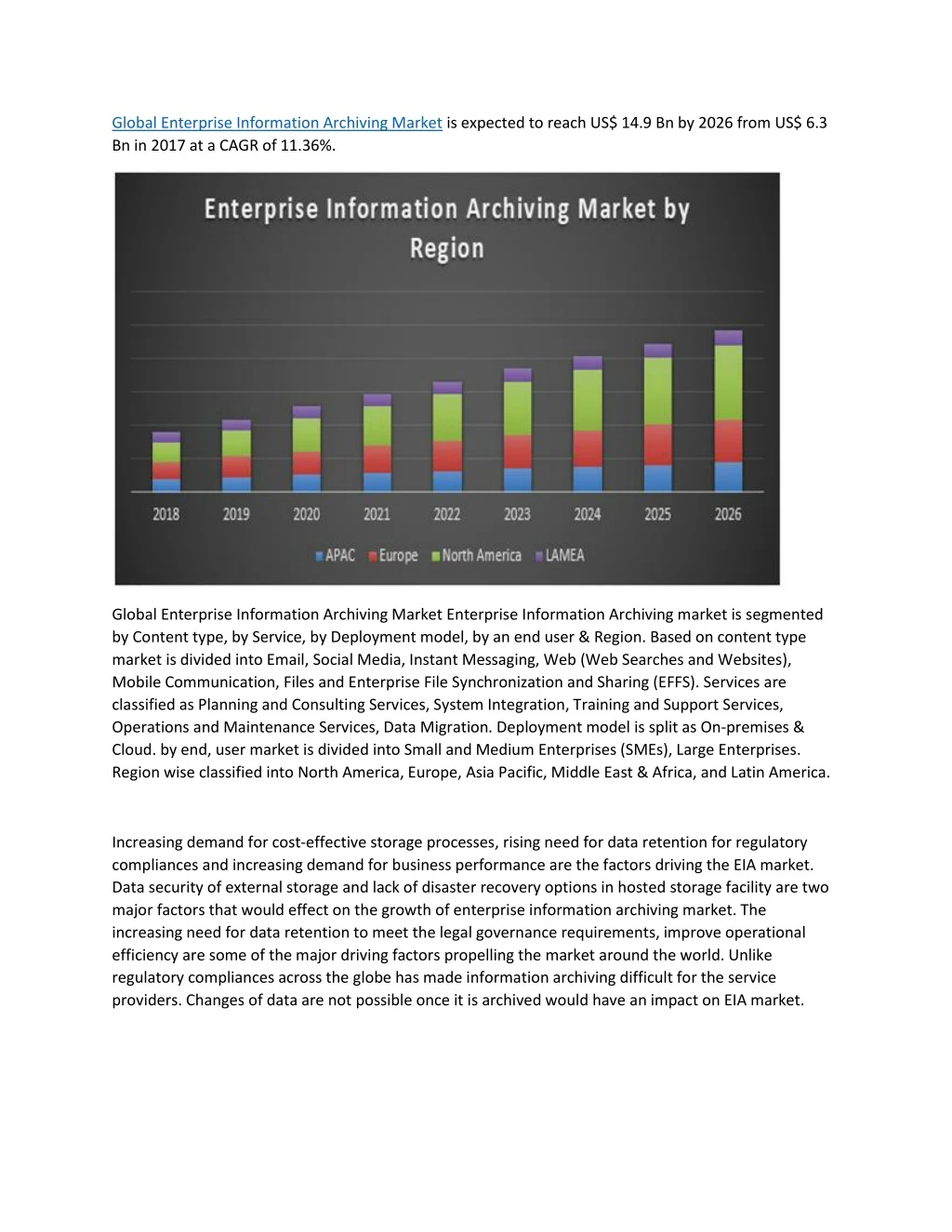 global enterprise information archiving market