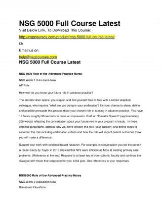NSG 5000 Full Course Latest - slide 1