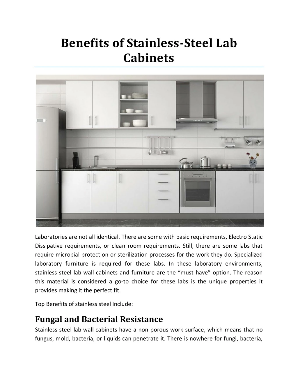 benefits of stainless steel lab cabinets