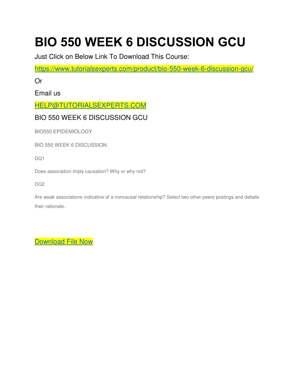 bio 550 week 6 discussion gcu just click on below