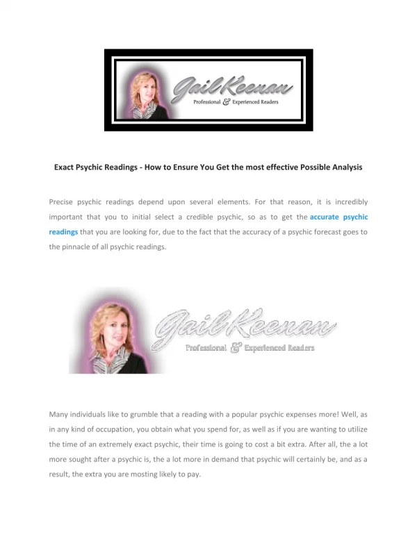 Gail Keenan Psychic Phone Readings