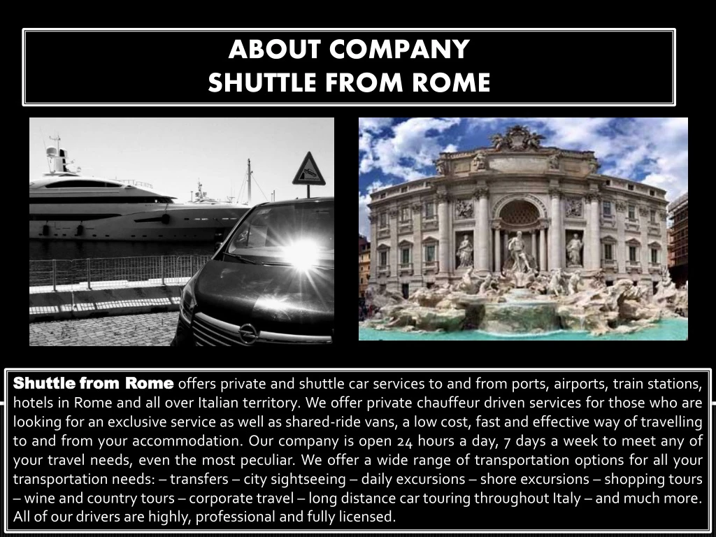 about company shuttle from rome