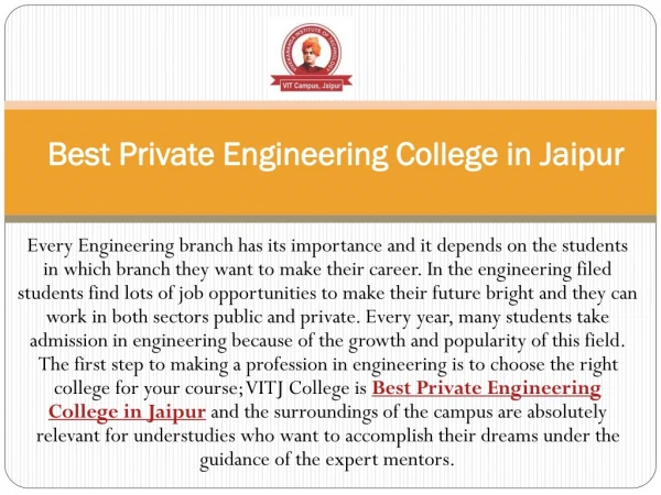 Best Private Engineering College in Jaipur