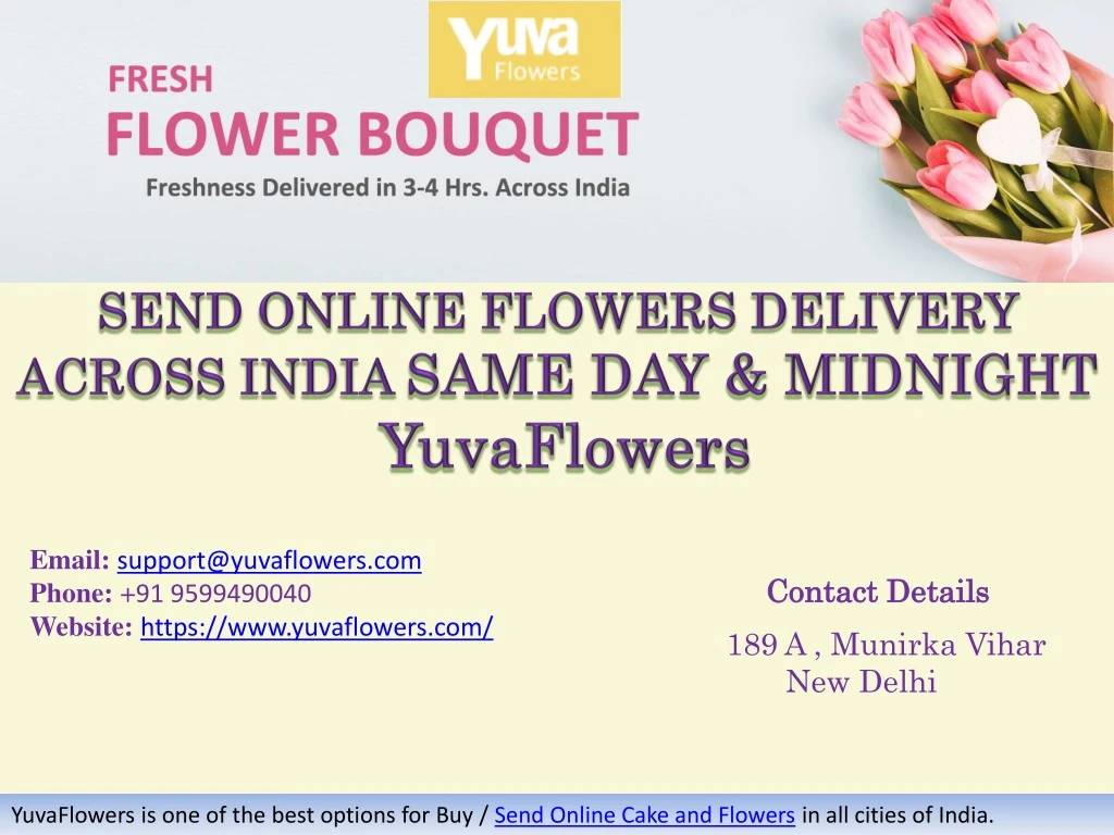 send online flowers delivery across india same day midnight yuvaflowers