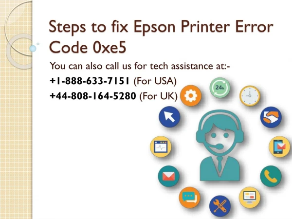 Steps to fix Epson Printer Error Code 0xe5