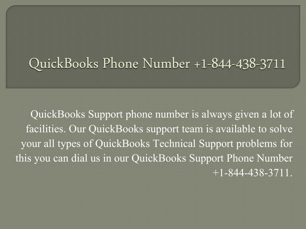 quickbooks phone number 1 844 438 3711
