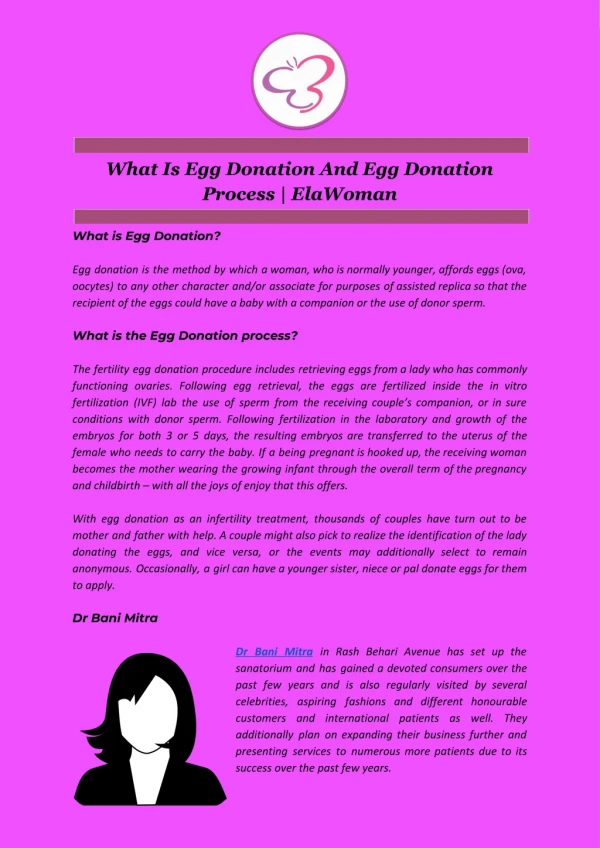 What Is Egg Donation And Egg Donation Process | ElaWoman