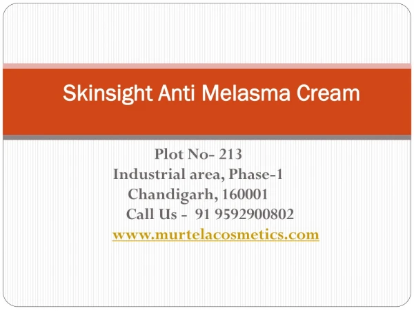 Murtela Skinsight Anti Melasma Cream