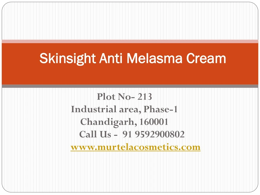 skinsight anti melasma cream