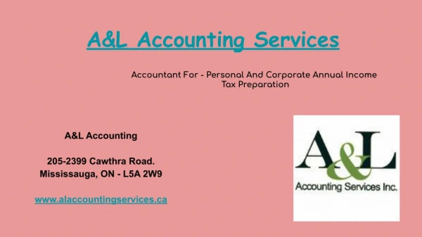 Personal And Corporate Annual Income Tax Prepation And Filing Services