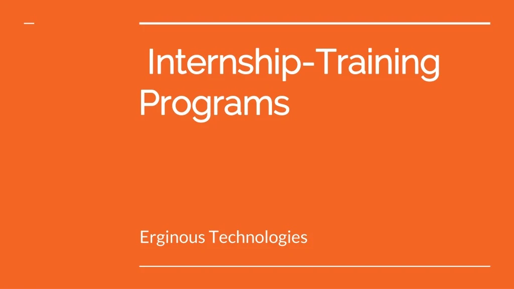 internship training programs