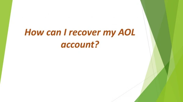 How can I recover my AOL account?