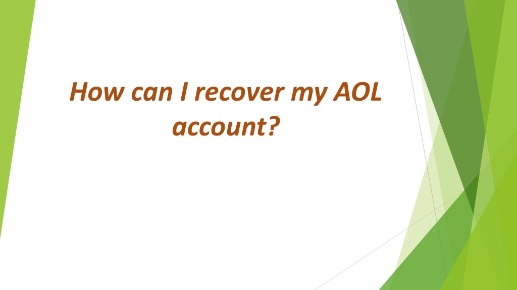 how can i recover my aol account