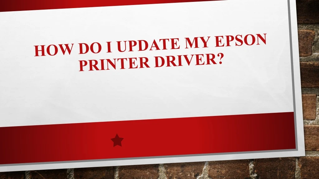 how do i update my epson printer driver