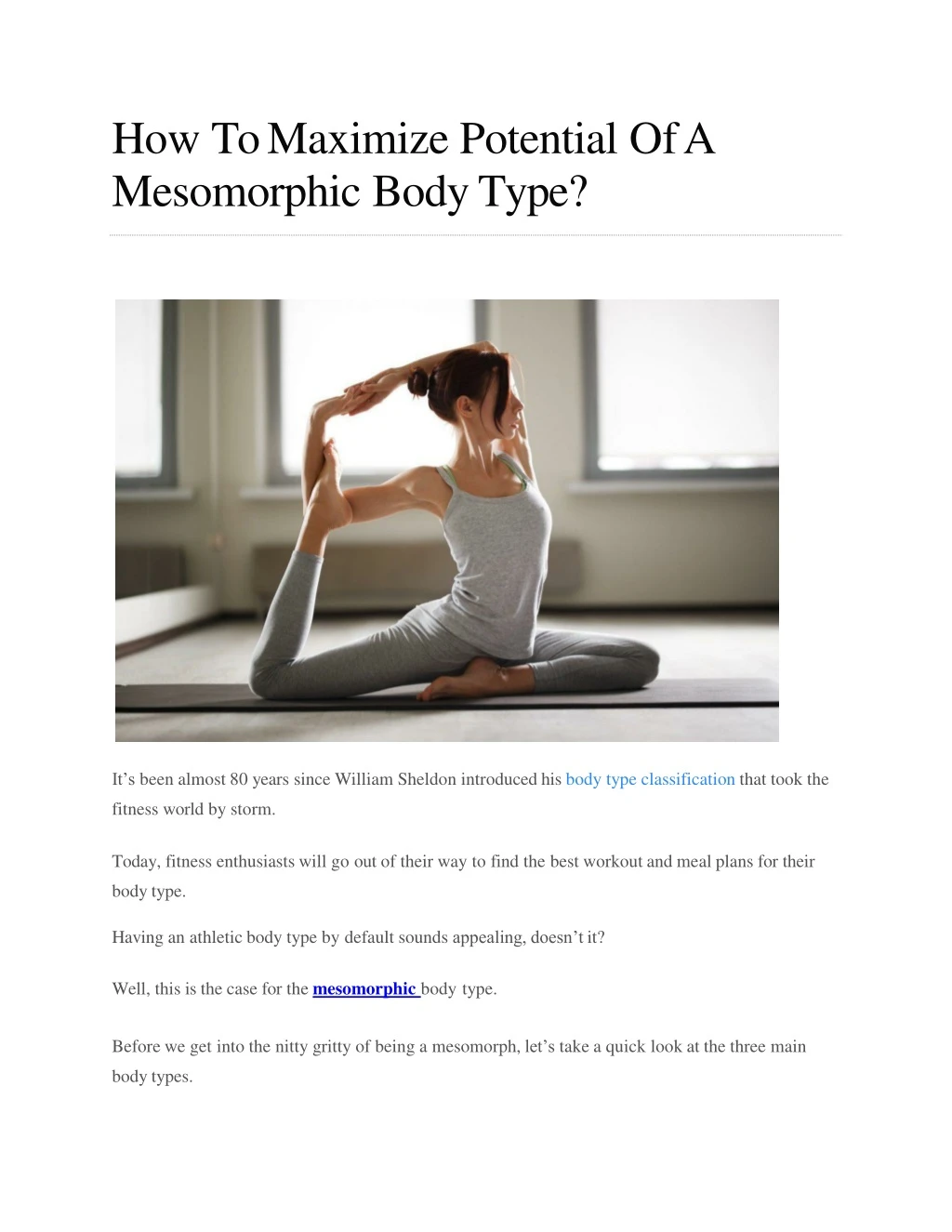 how to maximize potential of a mesomorphic body type