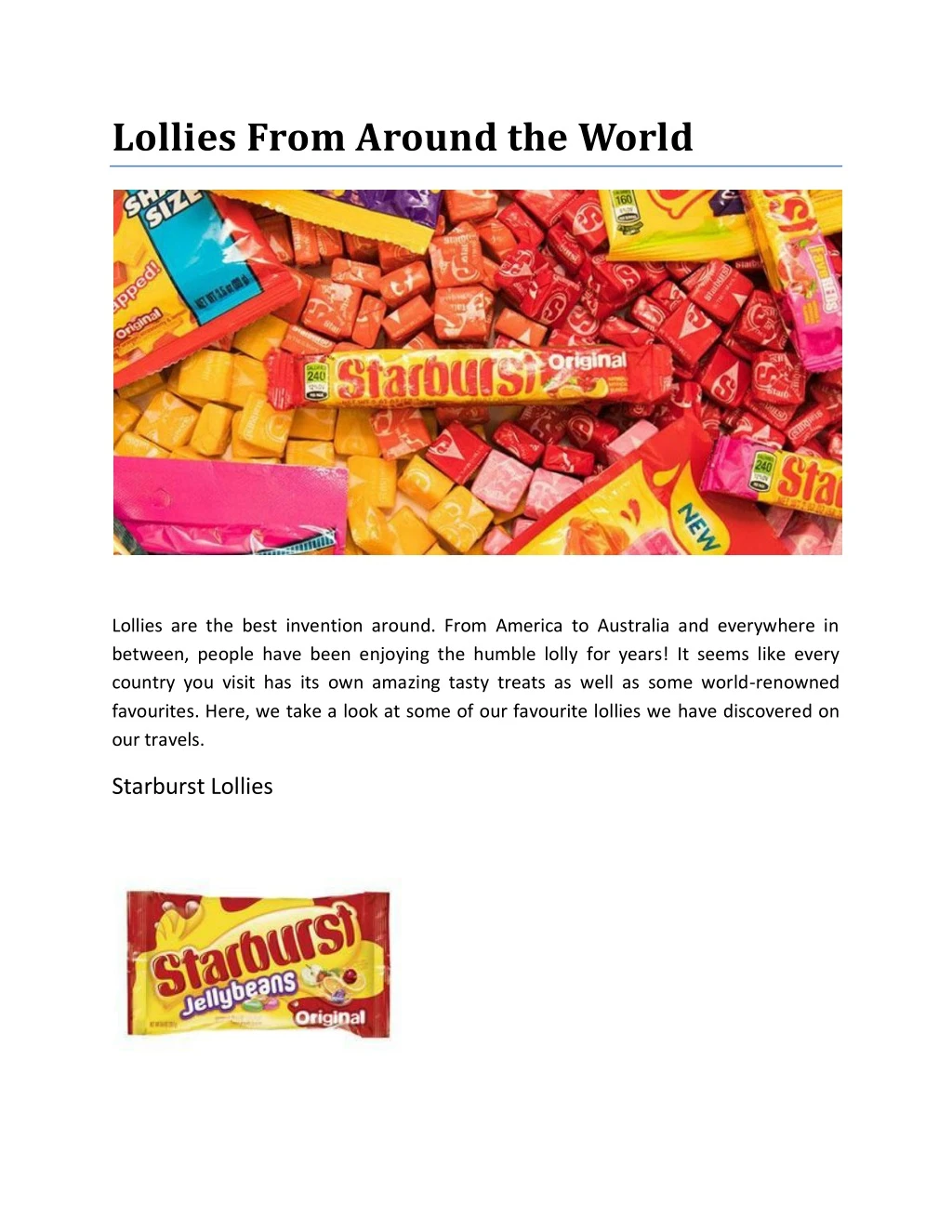 lollies from around the world
