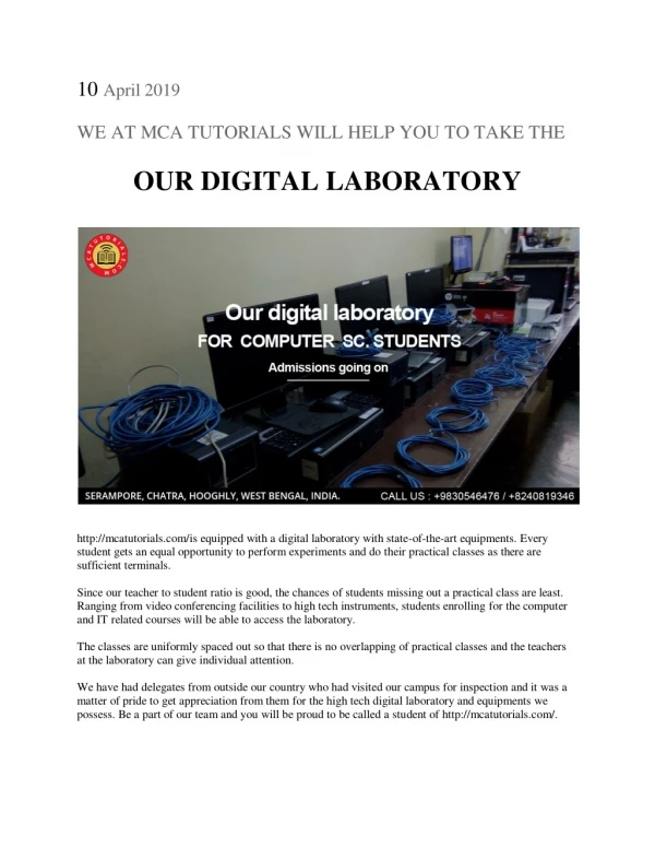 OUR DIGITAL LABORATORY