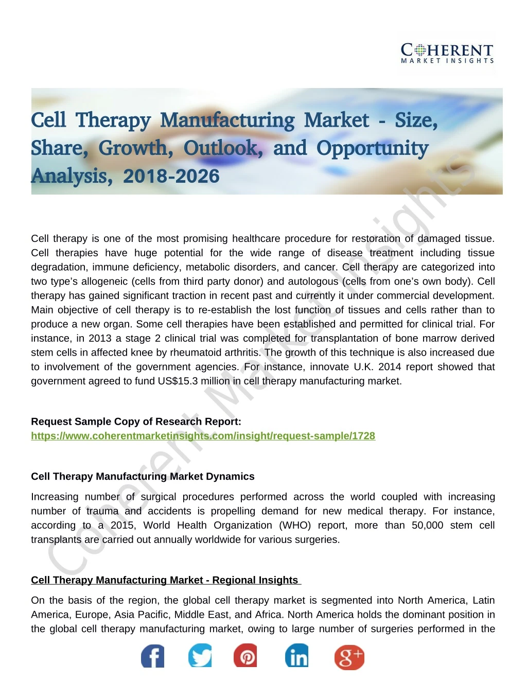 cell therapy manufacturing market size cell