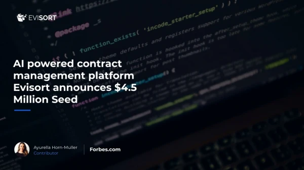 AI-Powered Contract Management Platform Evisort Announces $4.5 Million Seed