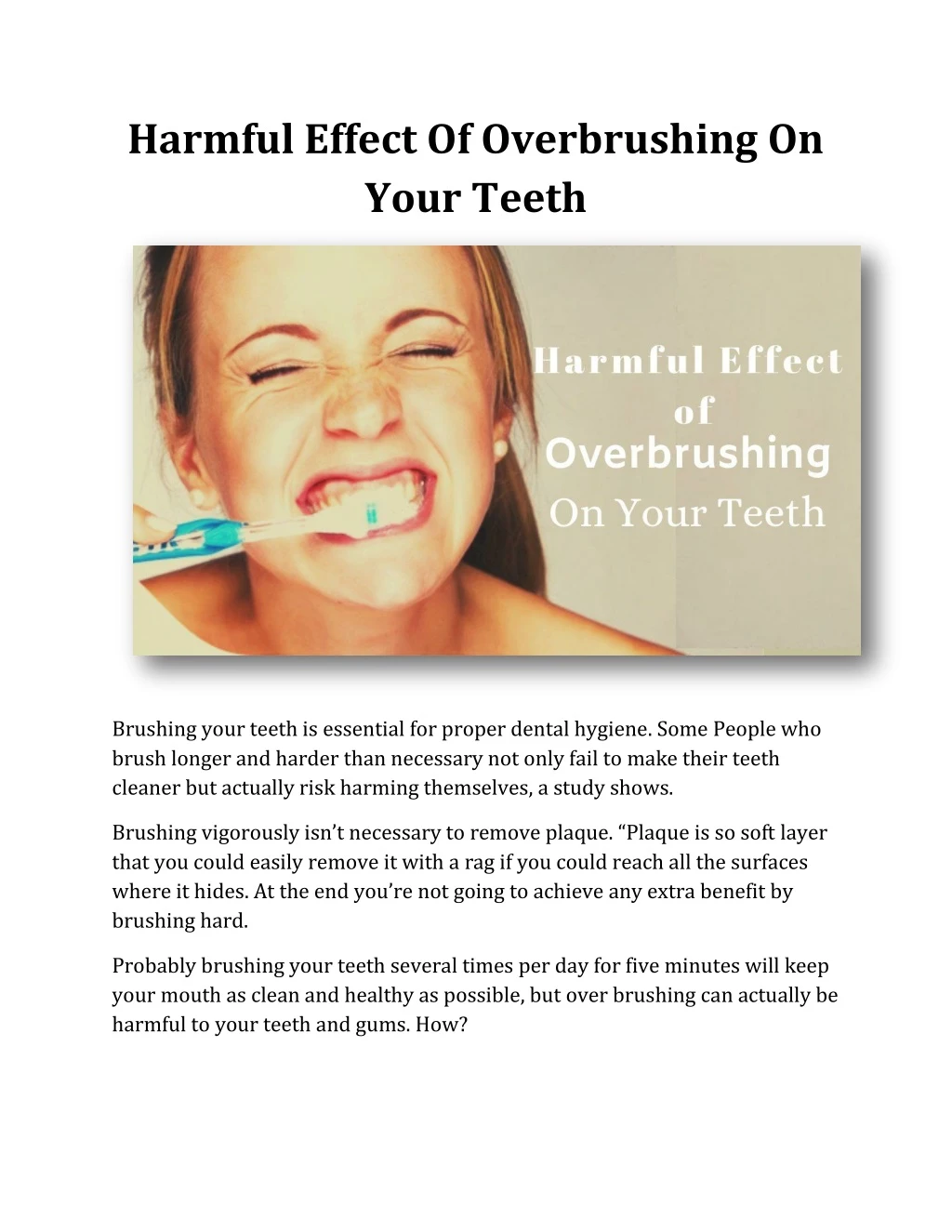harmful effect of overbrushing on your teeth