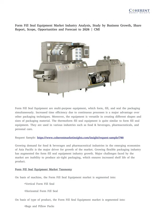 Form fill seal equipment market