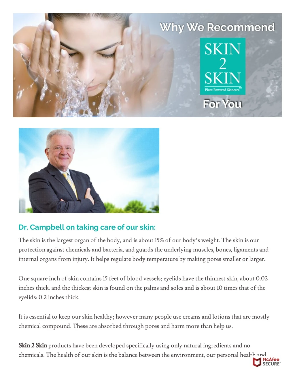 dr campbell on taking care of our skin