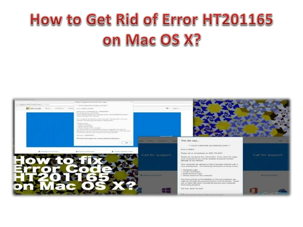 how to get rid of error ht201165 on mac os x