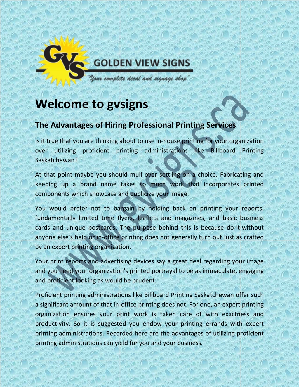 welcome to gvsigns