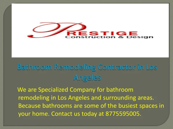 Bathroom Remodeling Contractor in Los Angeles
