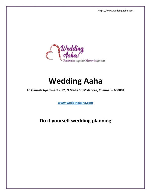 Do it yourself wedding planning - Wedding Planner in Chennai