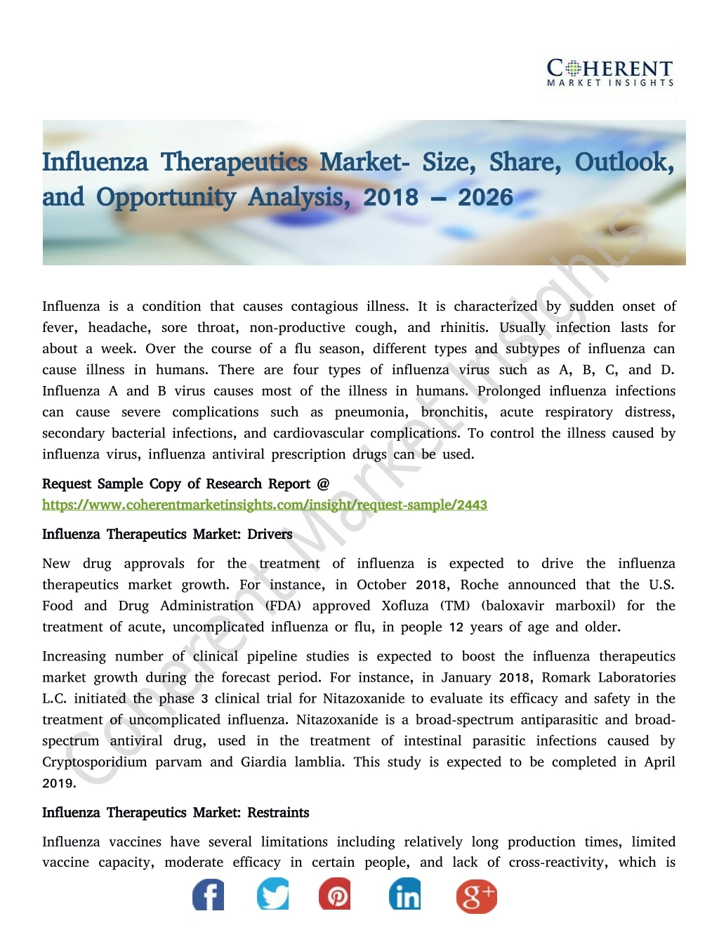 influenza therapeutics market size share outlook