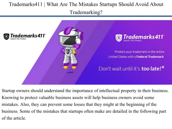 Trademarks411 | What Are The Mistakes Startups Should Avoid About Trademarking?