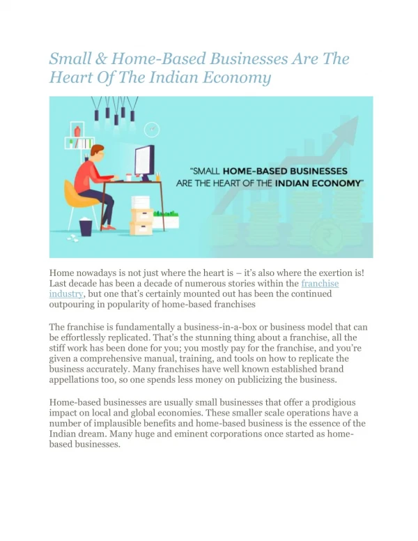 Small & Home-Based Businesses Are The Heart Of The Indian Economy