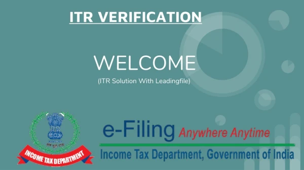 E-Verify ITR Through E-mail ID & Mobile Number