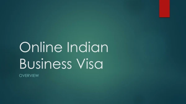 Online E-Business Visa India