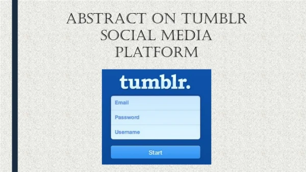 Abstract on Tumblr social platform