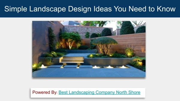 Simple landscape design plans