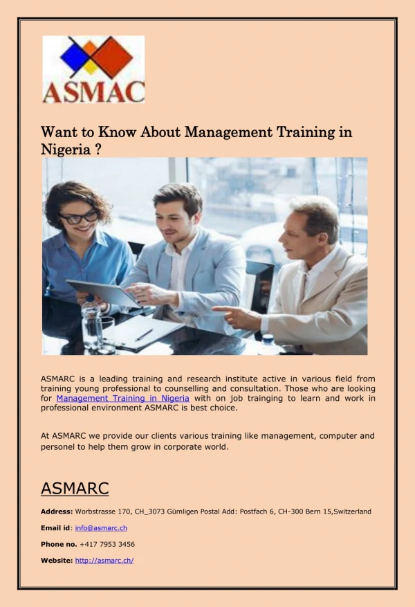 Want to Know About Management Training in Nigeria