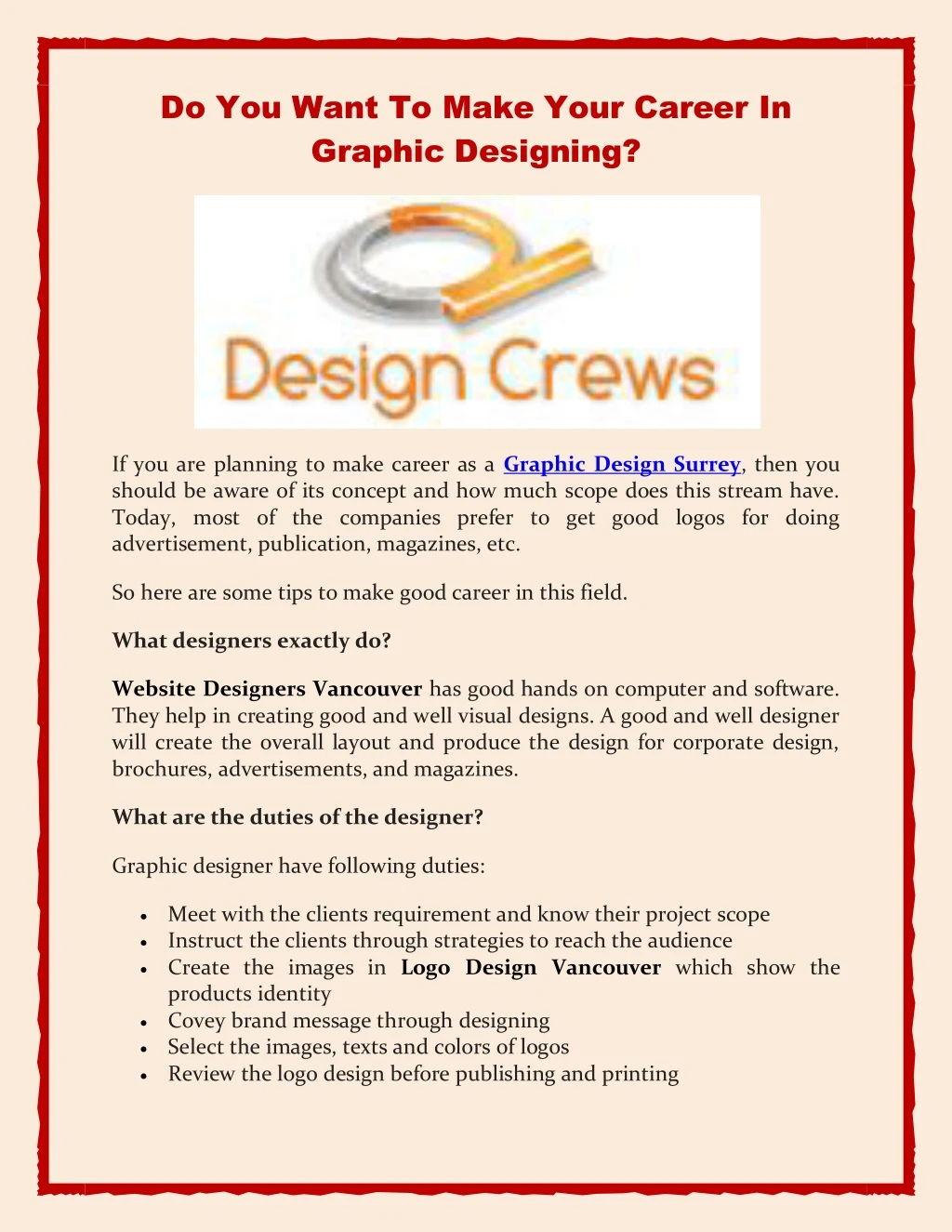 do you want to make your career in graphic