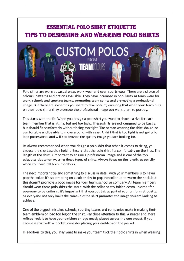 Essential Polo Shirt Etiquette