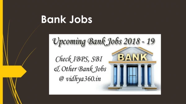 Upcoming Bank Jobs Notification 2019 - Check Latest Bank Jobs Advt