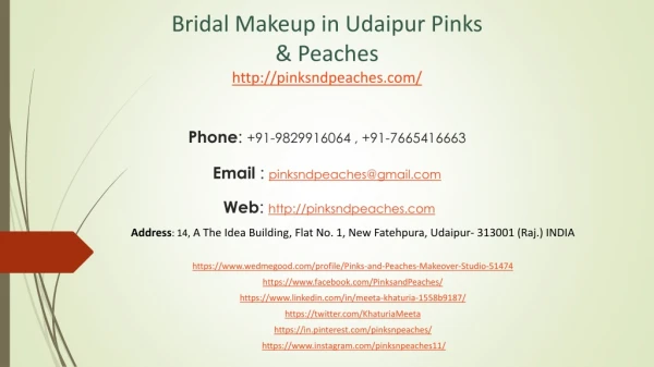 Bridal Makeup in Udaipur Pinks & Peaches