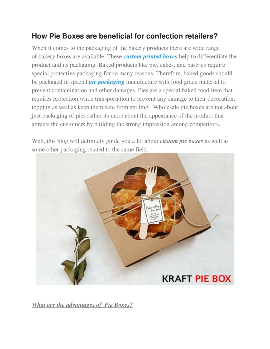 how pie boxes are beneficial for confection