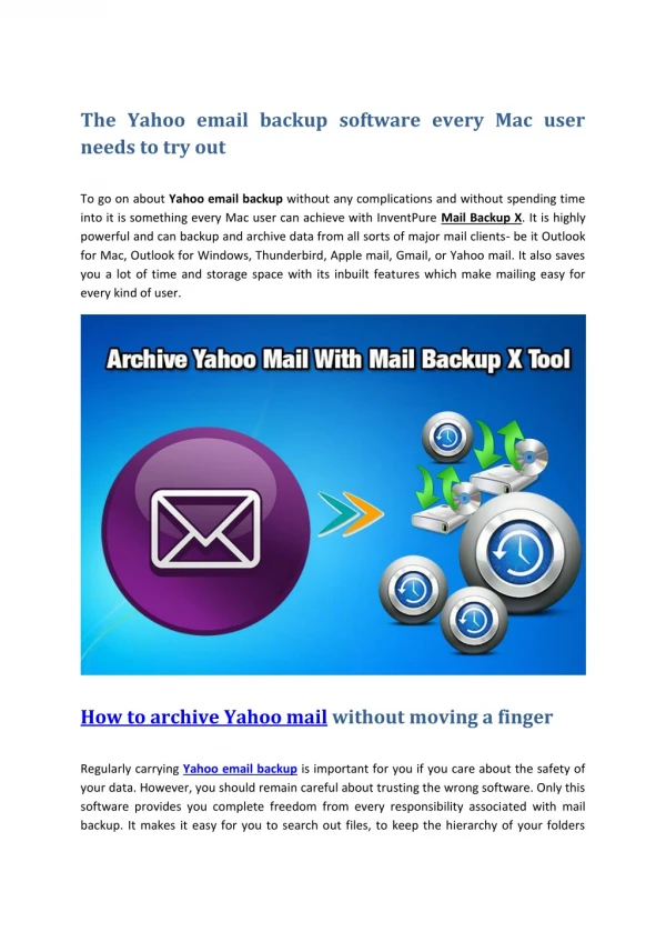 Yahoo Email Backup Software