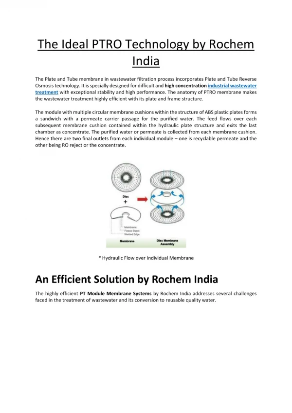 The Ideal PTRO Technology by Rochem India