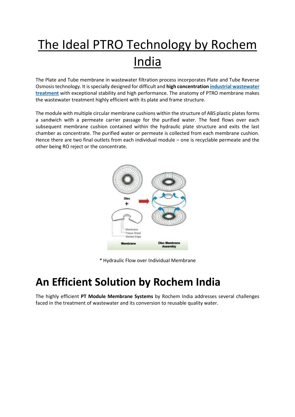 the ideal ptro technology by rochem india